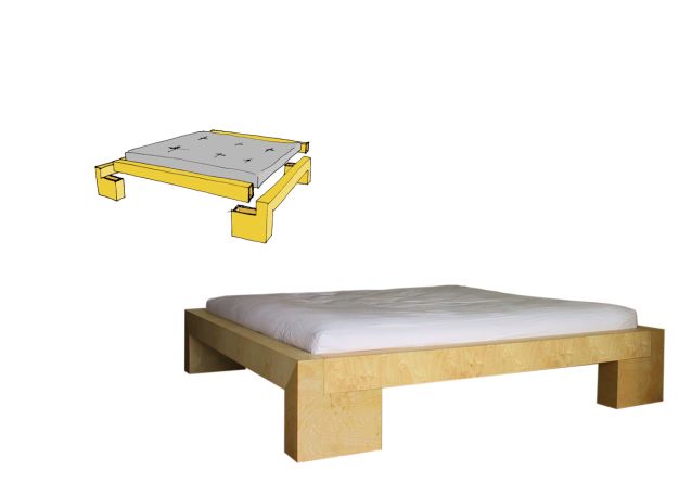  Doppelbett in Birkensperrholzhohlbau